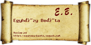 Egyházy Beáta névjegykártya