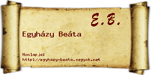 Egyházy Beáta névjegykártya