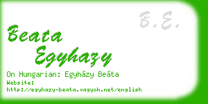 beata egyhazy business card