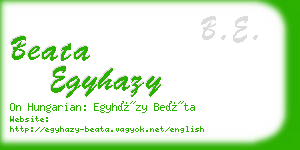 beata egyhazy business card